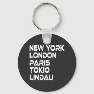 Lindau New York London Paris Tokio Anhänger Keychain