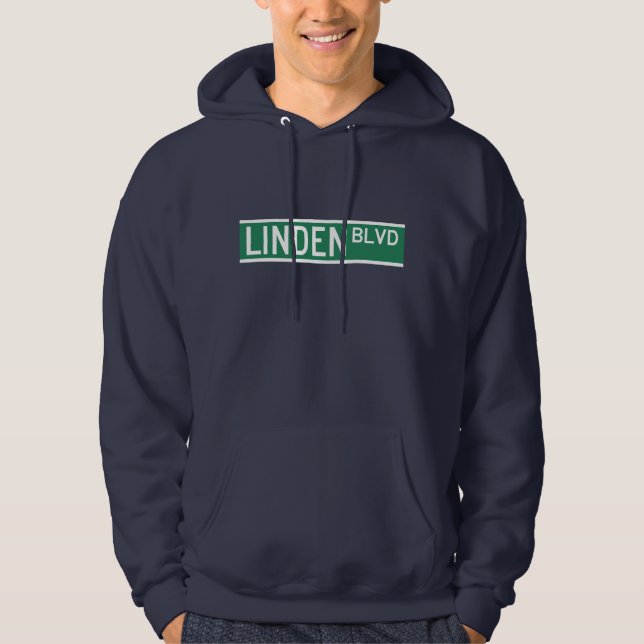 Linden Boulevard Sign Hoodie (Front)