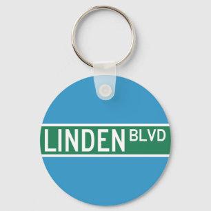 Linden Boulevard Sign Keychain