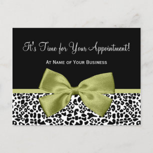Linden Leopard Print Salon Appointment Reminder Postcard