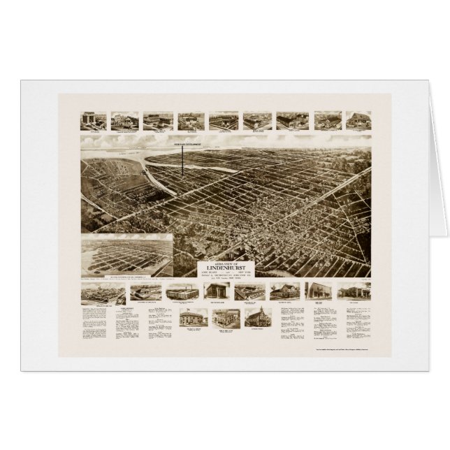 Lindenhurst, carte panoramique de NY - 1926 (Devant horizontal)