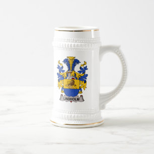 Lindholm Family Crest Beer Stein