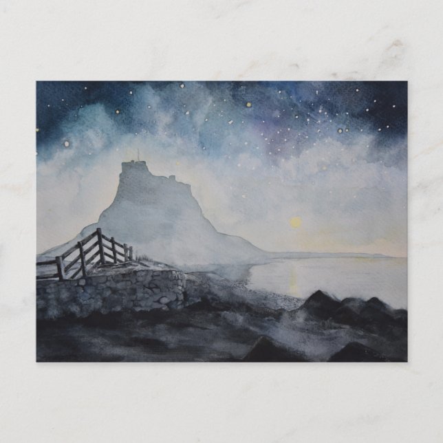Lindisfarne Castle by Moonlight.JPG Postcard (Front)