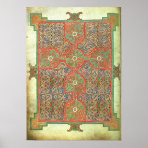 Lindisfarne Gospels carpet page A.D. 698 Poster