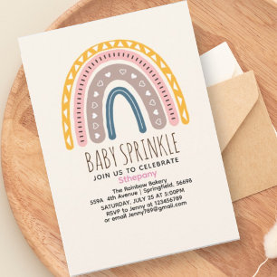 Lindo Arcoiris Boho Acuarela Multicolor Invitation