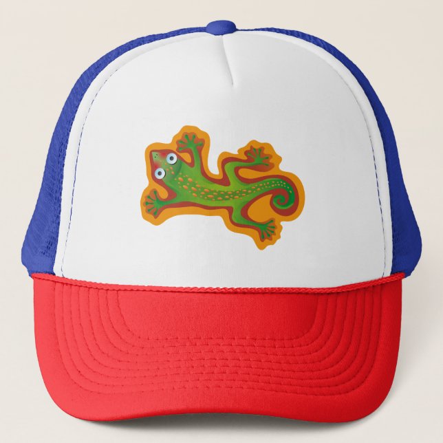 Lindo Lizard Green Trucker Hat (Front)