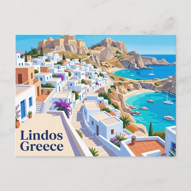 Lindos Greece Postcard (Front)