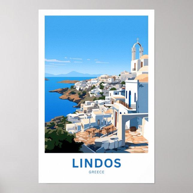 Lindos Greece Travel Print (Front)