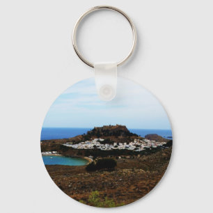 Lindos, Rhodes, Greece Keychain