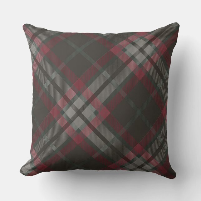 Lindsay Ancient Hunting Tartan Plaid Argyle Throw Pillow (Front)