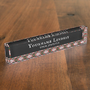 Lindsay Dress Clan Tartan Plaid Pattern Nameplate