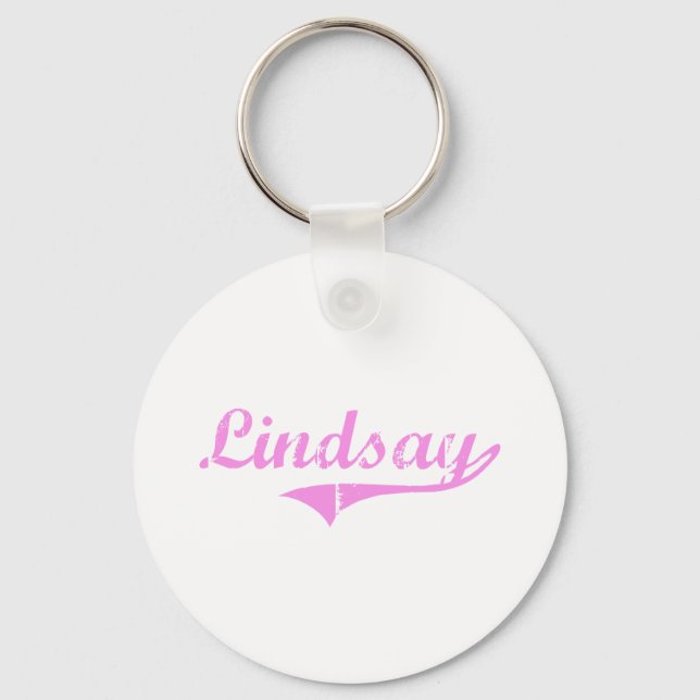 Lindsay Last Name Classic Style Keychain (Front)