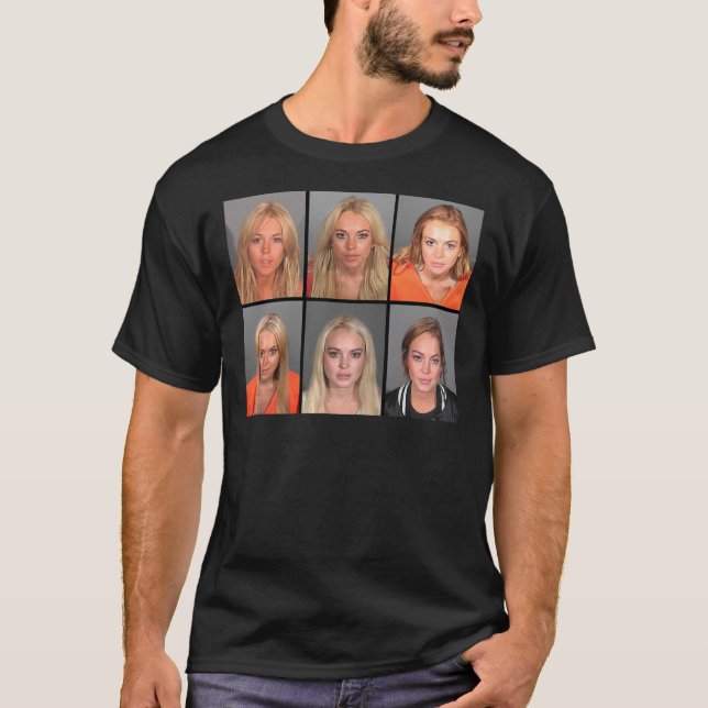 LINDSAY LOHAN MUGSHOTS Poster T-Shirt (Front)