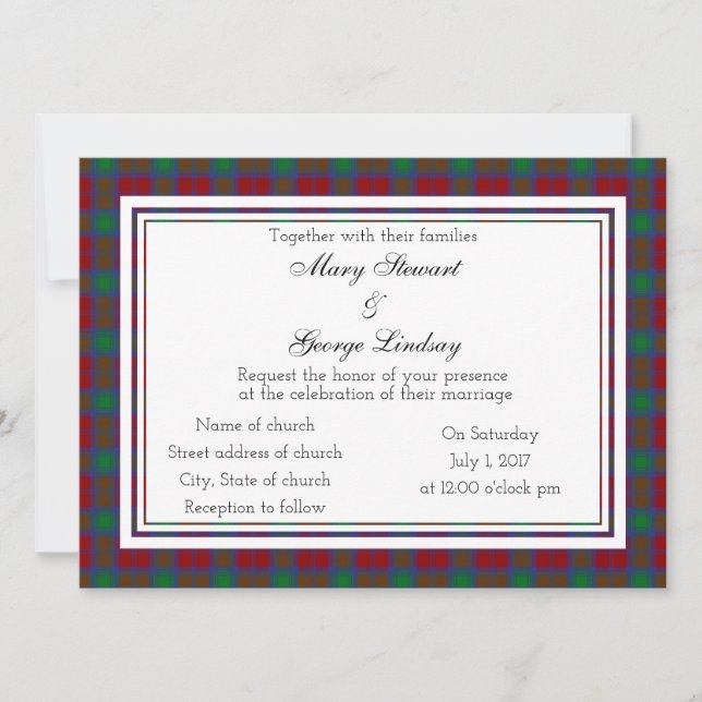 Lindsay Scottish Faire-part de mariage (Devant)