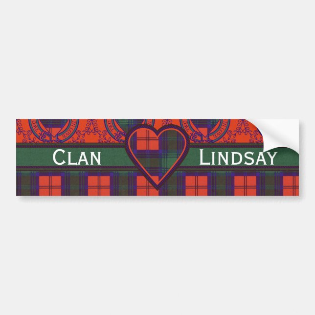 Lindsay Scottish Tartan Bumper Sticker (Front)