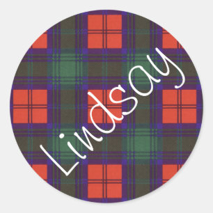 Lindsay Scottish Tartan Pattern Classic Round Sticker