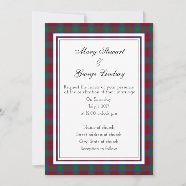 Lindsay Scottish Wedding Invitation (Front)