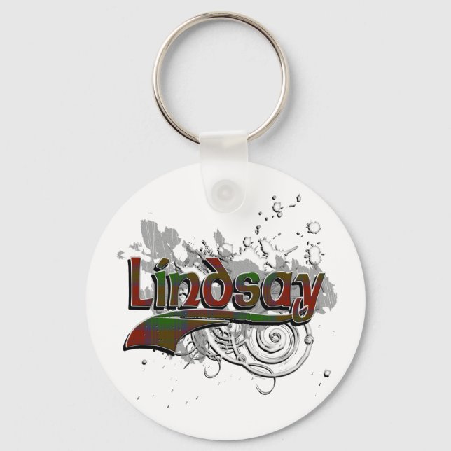 Lindsay Tartan Grunge Keychain (Front)