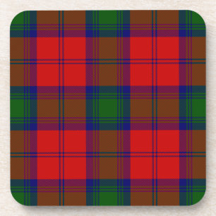 Lindsay tartan red green plaid coaster