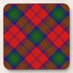 Lindsay tartan red green plaid coaster