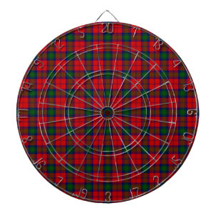 Lindsay tartan red green plaid dartboard