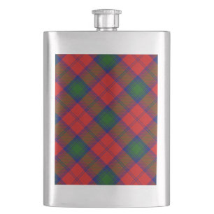 Lindsay tartan red green plaid hip flask