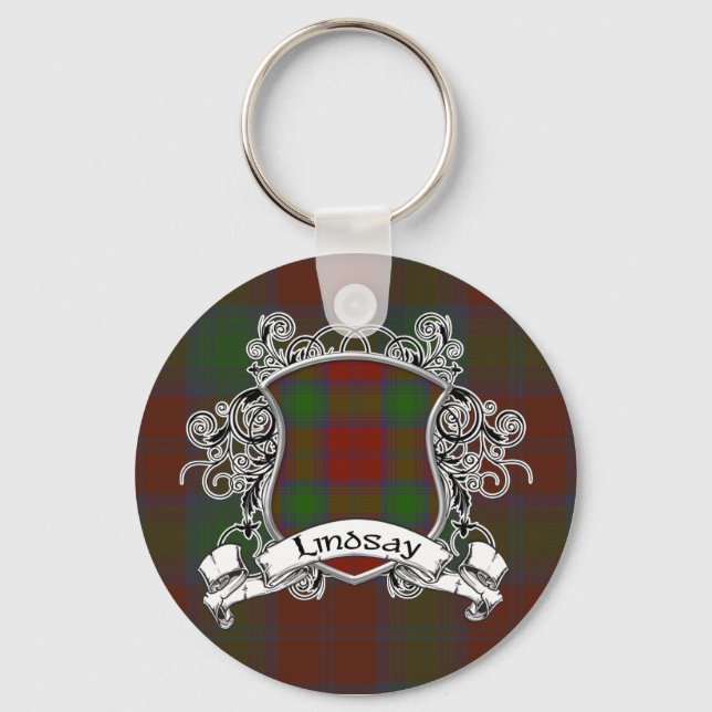 Lindsay Tartan Shield Keychain (Front)