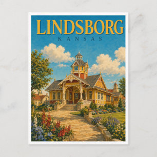 Lindsborg Kansas Swedish Pavilion GeoSaga Postcard