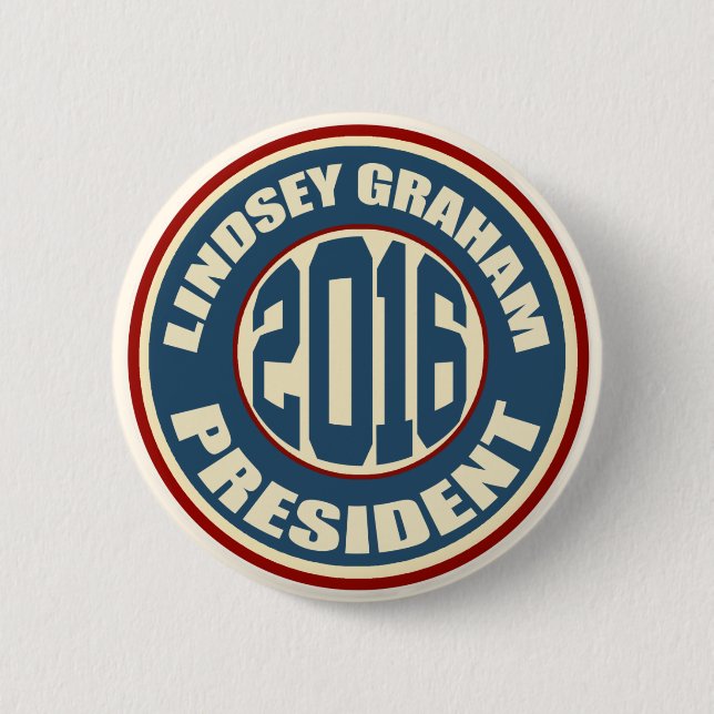 Lindsey Graham for President in 2016 2 Inch Round Button (Front)