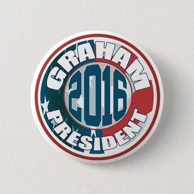 Lindsey Graham for President in 2016 2 Inch Round Button (Front)