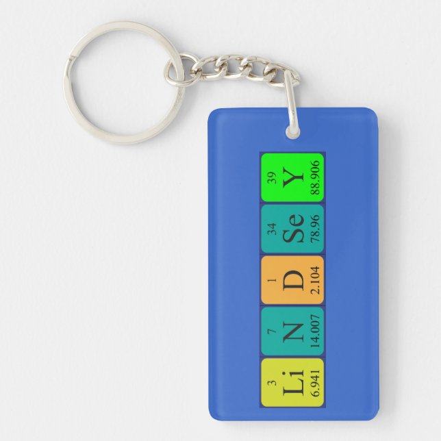 Lindsey periodic table name keyring (Front)