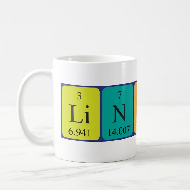 Lindsey periodic table name mug (Left)