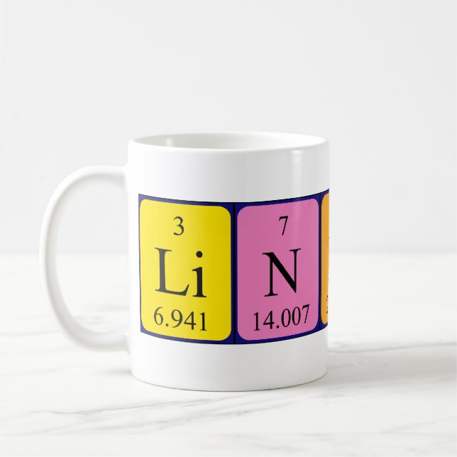 Lindsey periodic table name mug (Left)