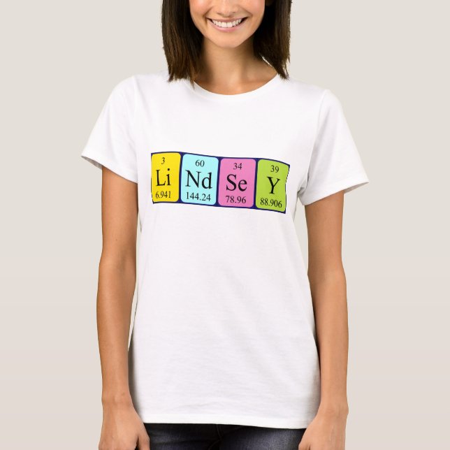 Lindsey periodic table name shirt (Front)