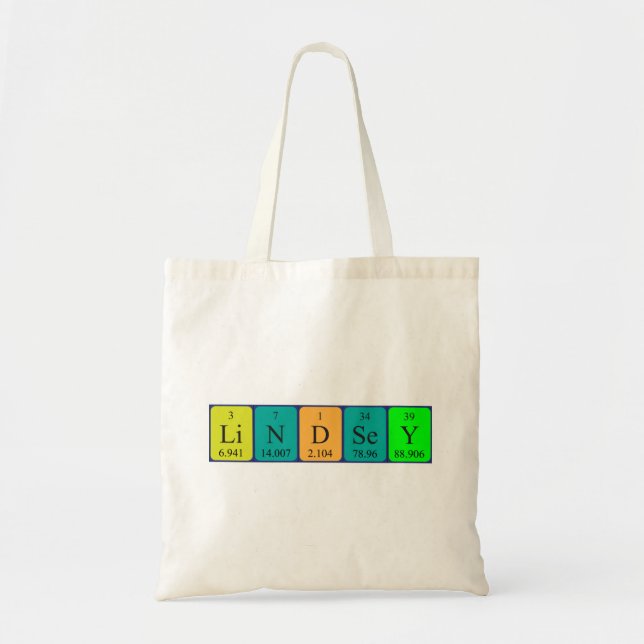Lindsey periodic table name tote bag (Front)