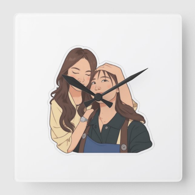 LinDy (GL pair) Square Wall Clock (Front)