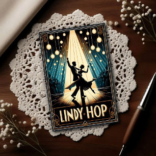 Lindy Hop Dance Hall Vintage Postcard