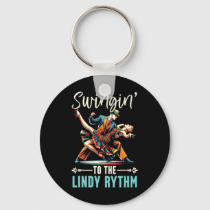 Lindy Hop Dancer Swinging Dancing Partner Swing Da Keychain