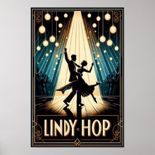 Lindy Hop Poster vintage de la salle de danse