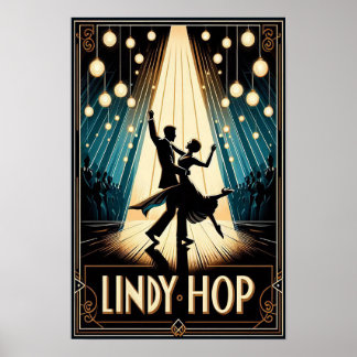 Lindy Hop Poster vintage de la salle de danse