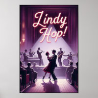 Lindy Hop Poster vintage de la salle de danse