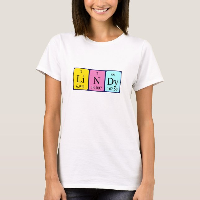 Lindy periodic table name shirt (Front)