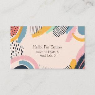 Line and dot patterns with text space business card