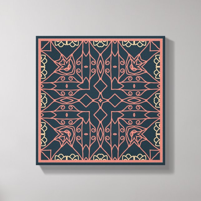 Line Art Abstract original stay centred pink blue Canvas Print (Front)
