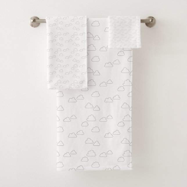 Line Art, Alabaster Bath Towel Set (Insitu)