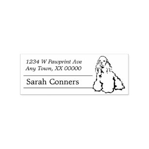 Line Art American Cocker Spaniel Return Address Rubber Stamp