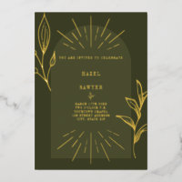 Line Art Arch Botanical Green