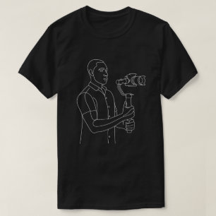 Line Art Cameraman with Gimbal T-Shirt