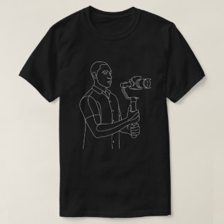 Line Art Cameraman with Gimbal T-Shirt
