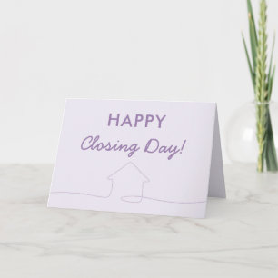 Line Art Closing Day Mauve Real Estate Agent Card